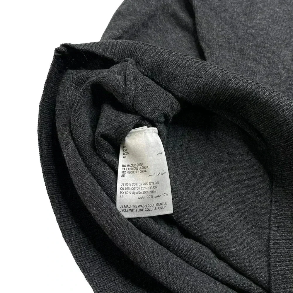 Alfani Solid Table Cotton Blend Dark Grey V-Neck Classic Fit Mens Sweater - Picture 7 of 10